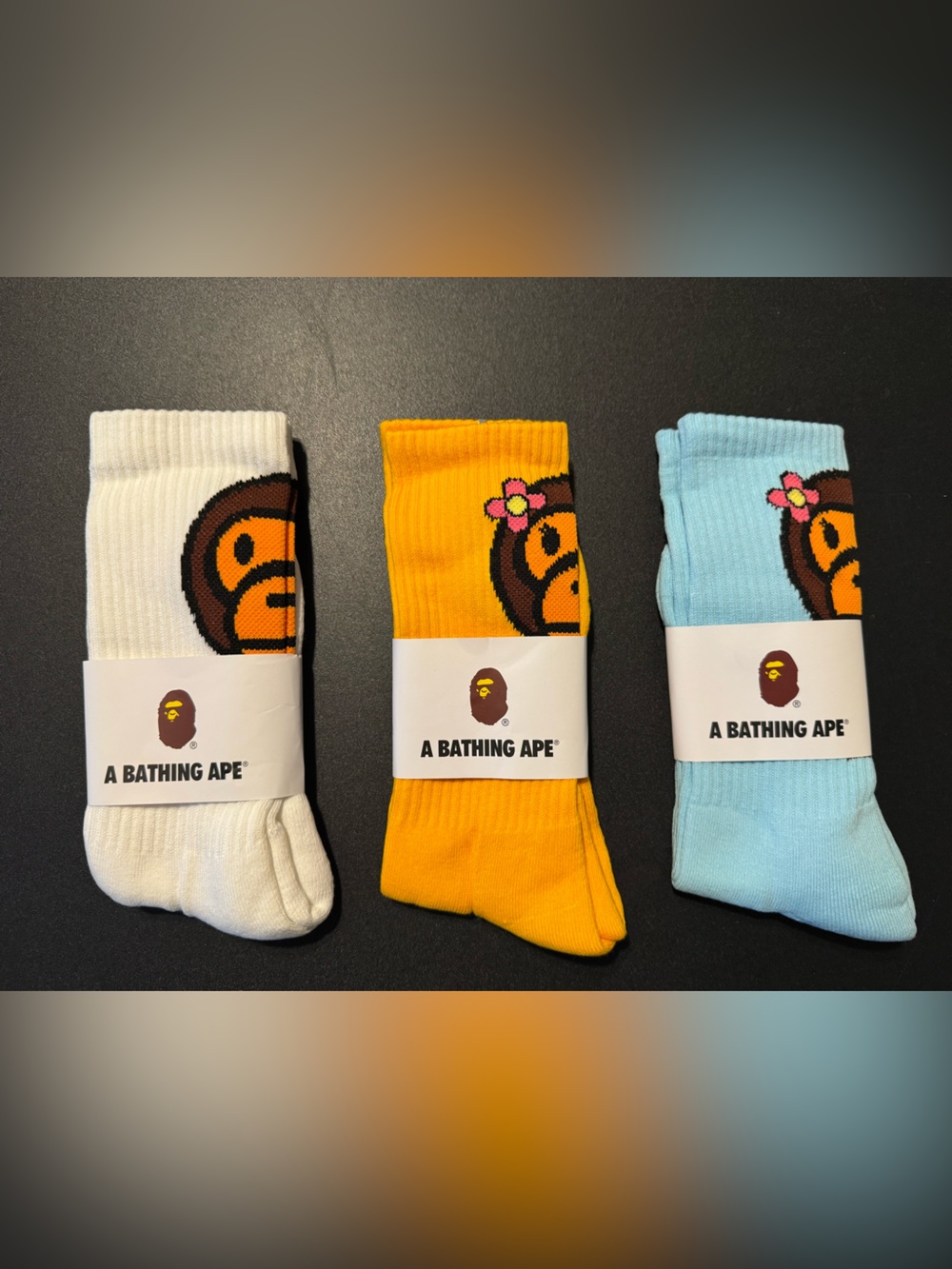 Bape BABY MILO crew SOCKS A Bathing Ape